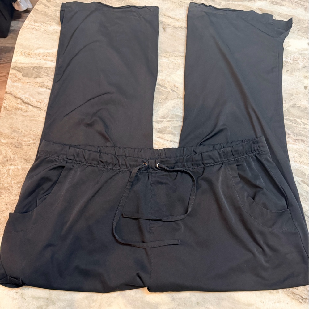 HH Works Healing Hands Rebecca Scrub Pants Black 2XP Petite Drawstring Stretch